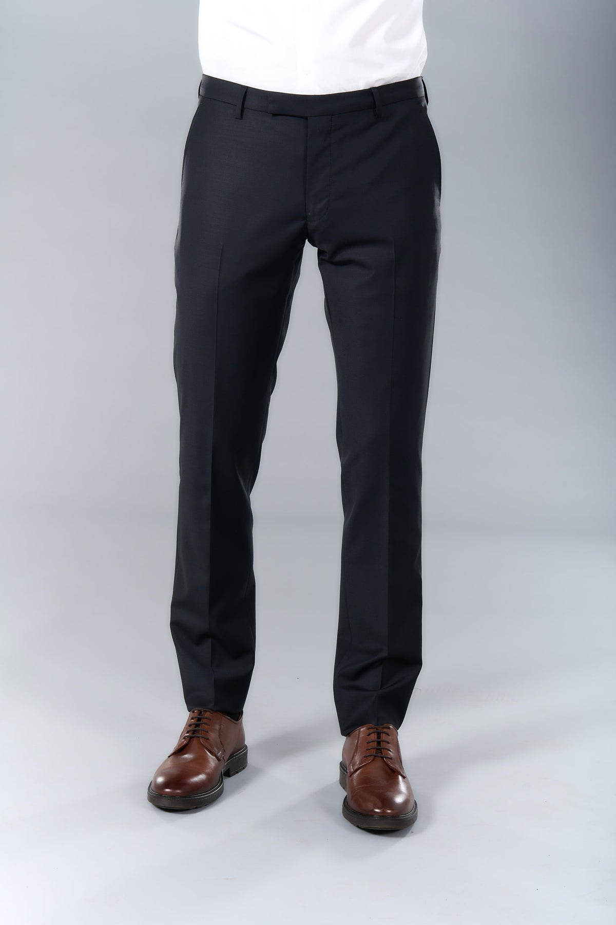 Pantalon de costume ajusté et bi-stretch, laine mélangée Jerem, ceinture sartoriale stretch, ceinture sartoriale