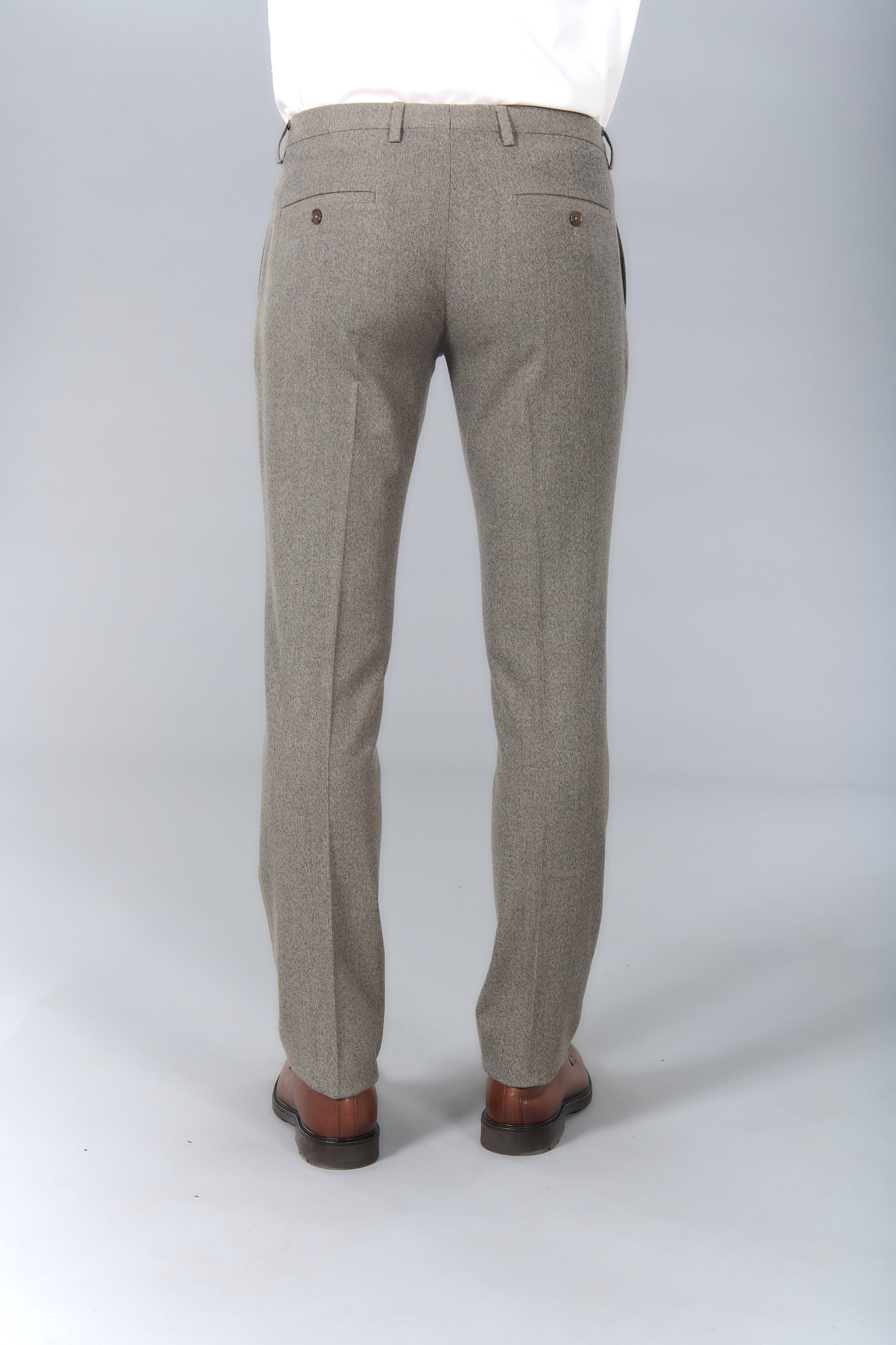 Pantalon de costume ajusté bi-stretch faux-uni Jerem, ceinture sartoriale stretch, ceinture sartoriale