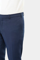 Pantalon de costume, piqué stretch faux-uni Jerem, ceinture sartoriale, poches italiennes