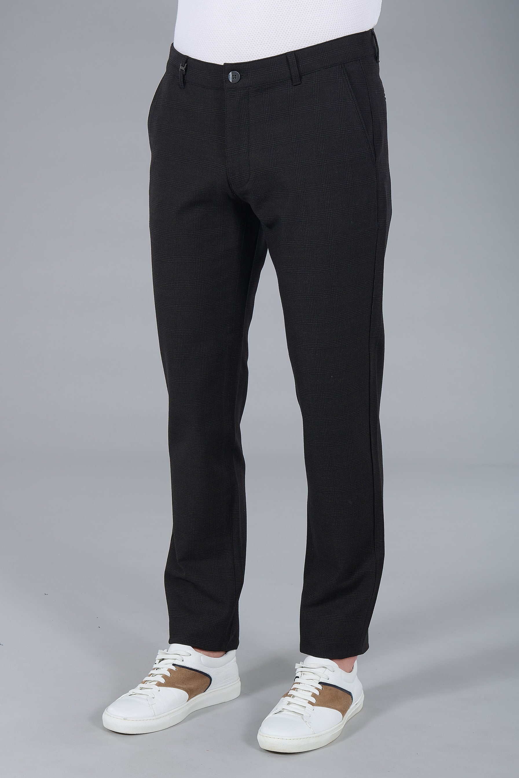 Pantalon de ville bi-stretch carreaux Jerem, coupe confortable, poches italiennes vue 6