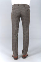 Pantalon de costume ajusté prince de galles stretch Jerem, ceinture sartoriale, poches italiennes