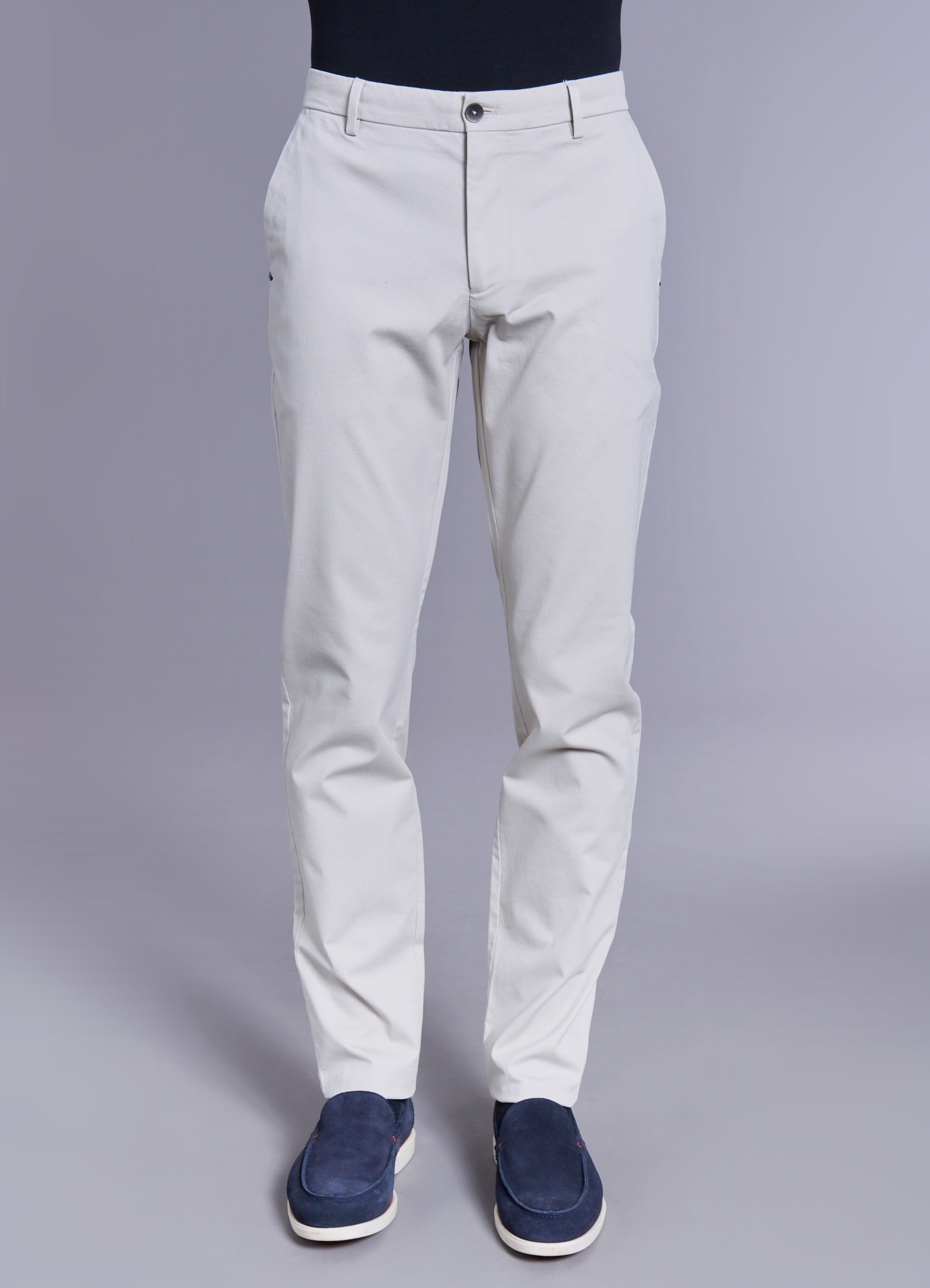 Piqué de coton stretch — Pantalon Jerem, coupe droite