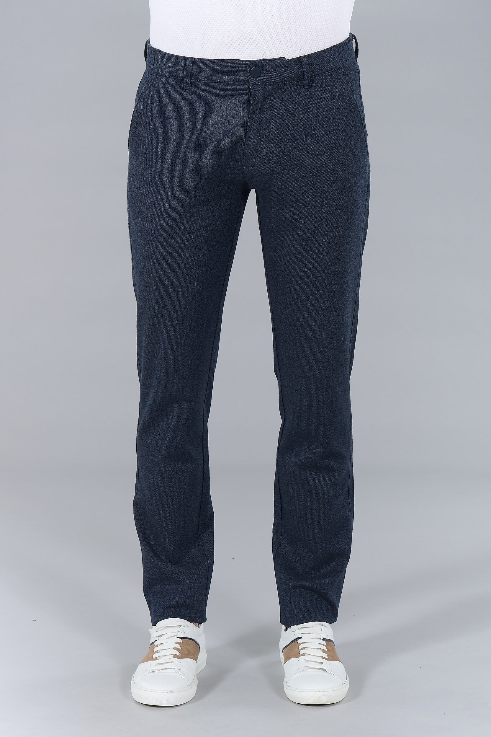 Pantalon élastiqué, sergé chiné de coton stretch Jerem, poches italiennes vue 6