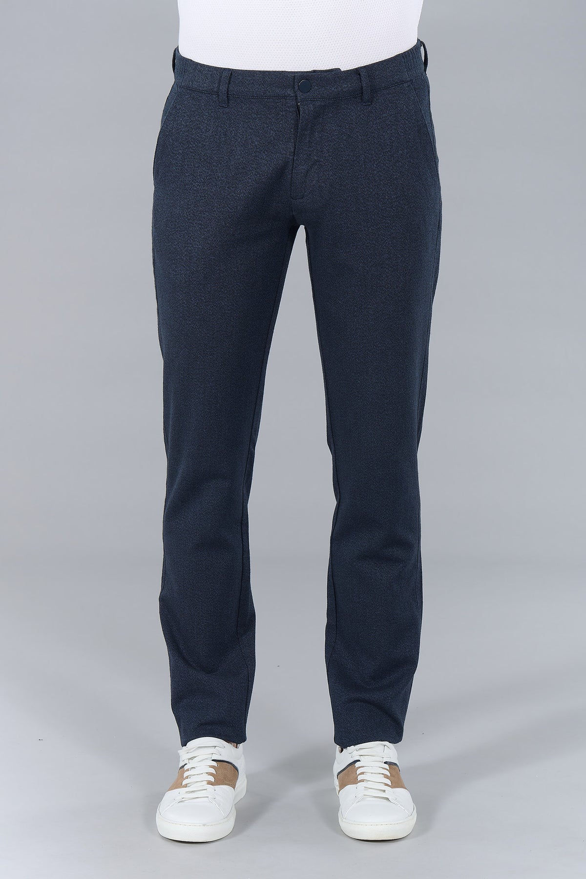 Pantalon élastiqué, sergé chiné de coton stretch Jerem, poches italiennes vue 6