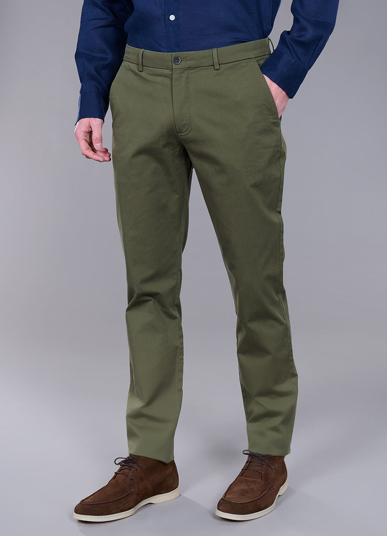 Pantalon, piqué de coton stretch Jerem, poches italiennes