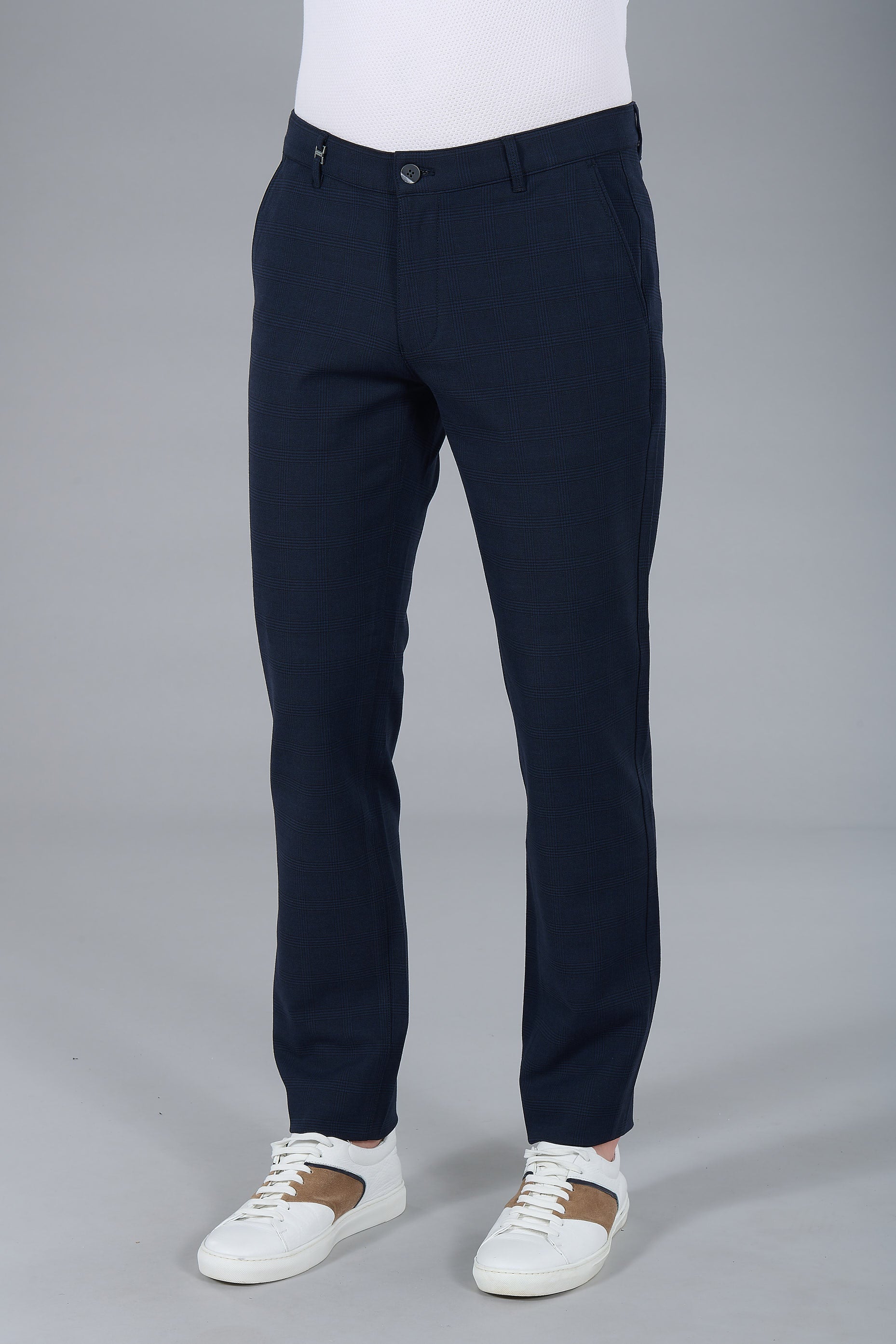 Pantalon de ville bi-stretch carreaux Jerem, poches italiennes, coupe confortable vue 5
