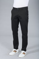 Tricotine stretch micro-motif — Pantalon minimaliste Jerem, coupe droite