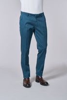 Pantalon ajusté en tricotine de coton stretch Jerem, poches italiennes