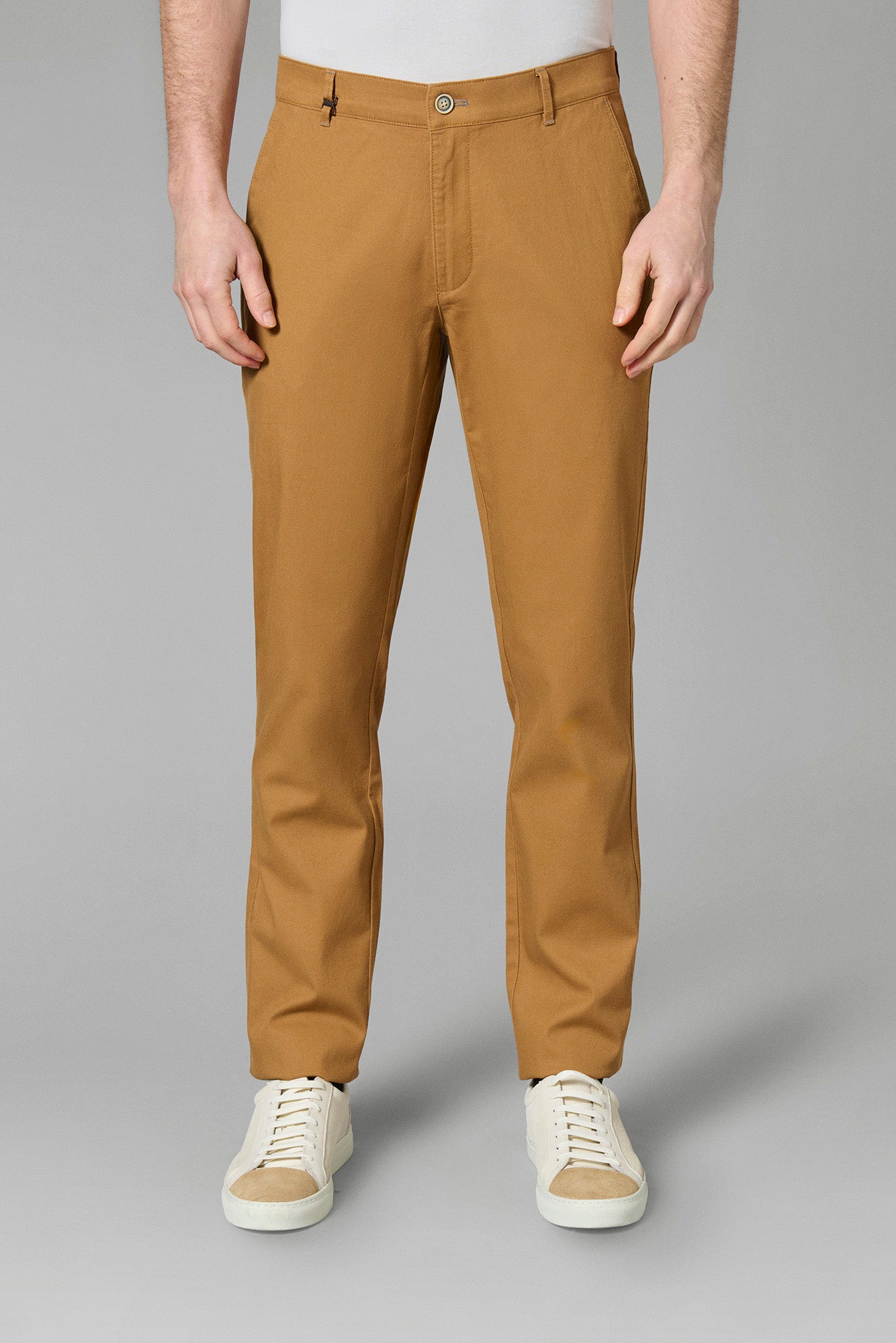 Pantalon de ville en piqué stretch uni Jerem, poches italiennes, coupe droite