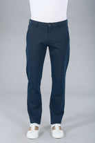 Pantalon minimaliste en tricotine stretch micro-motif Jerem, poches italiennes
