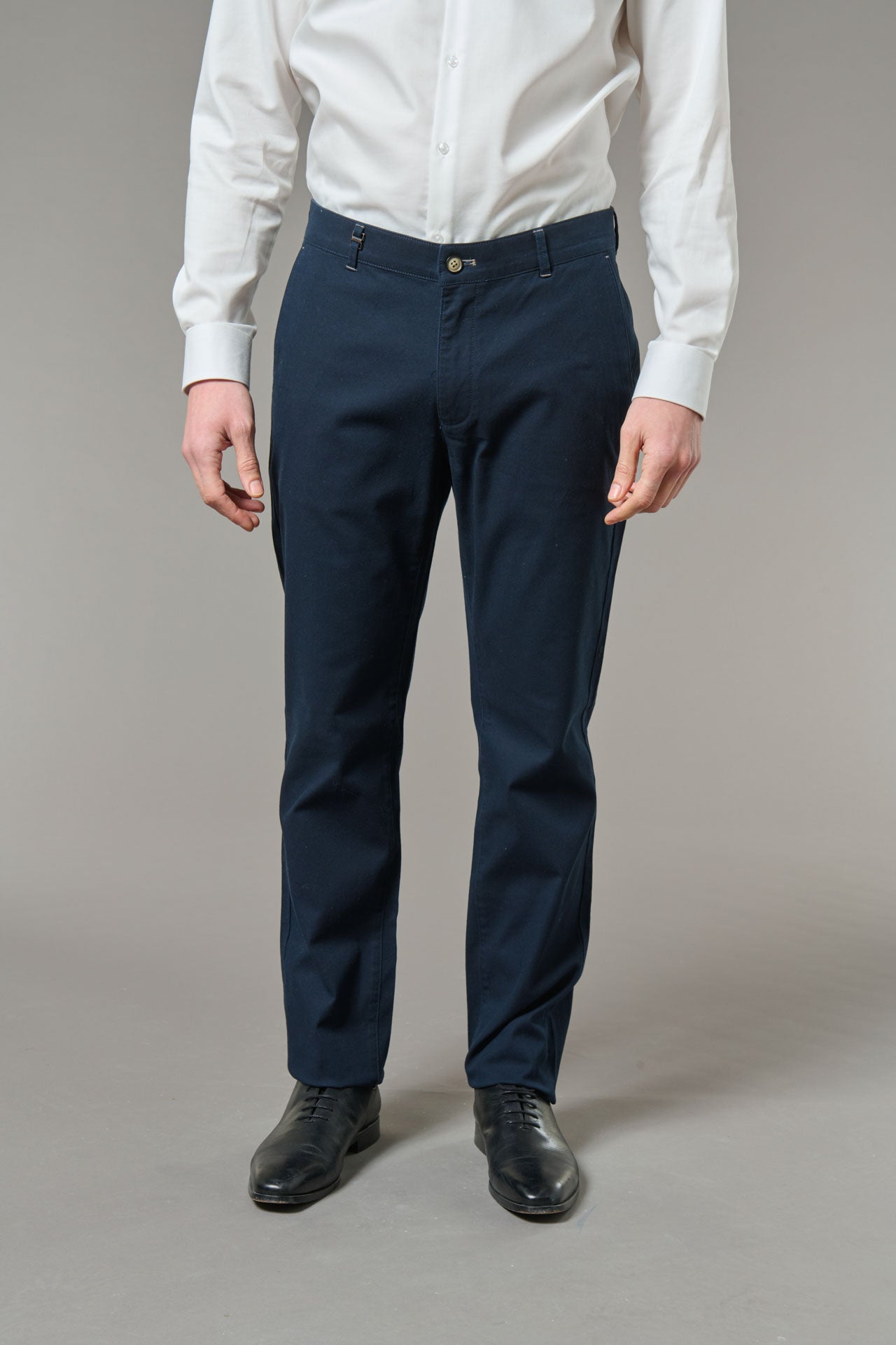 Pantalon de ville en piqué stretch uni - Jerem
