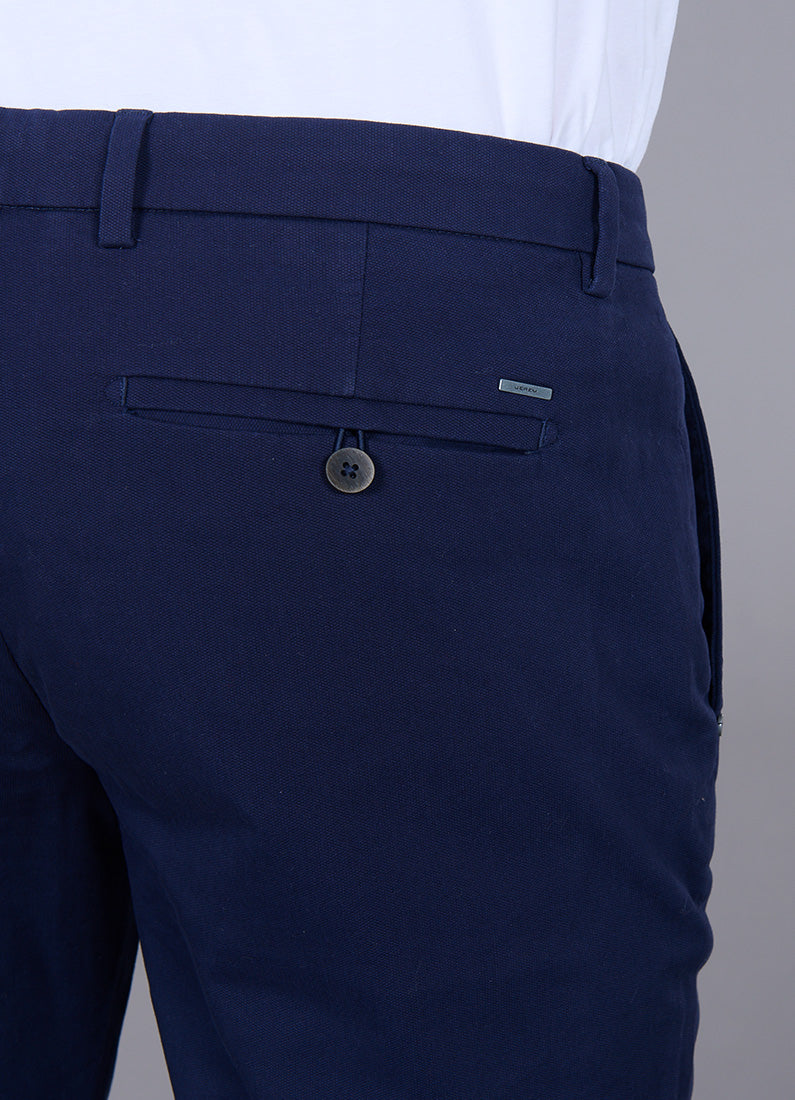 Pantalon, piqué de coton stretch Jerem, coupe droite
