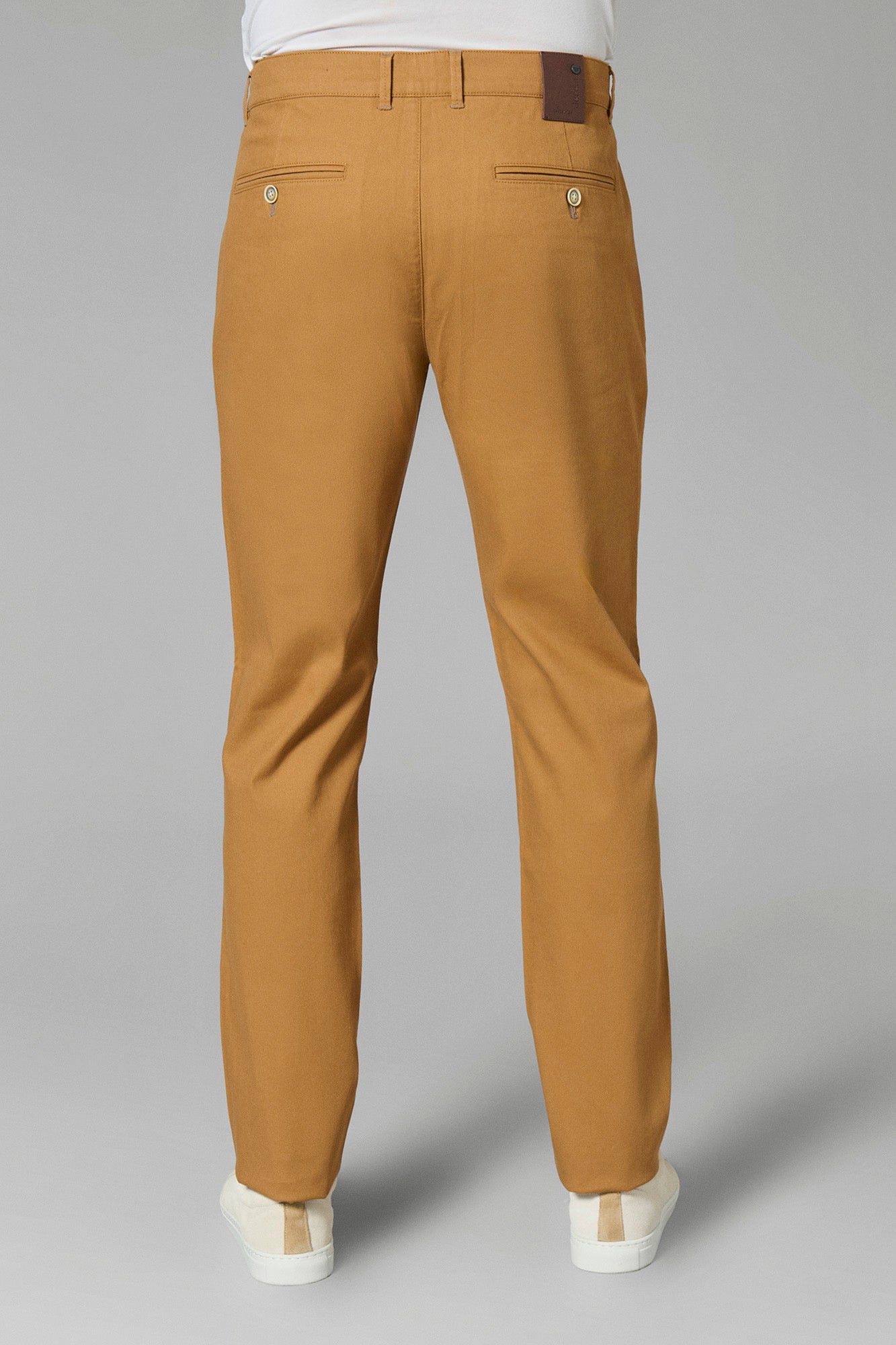 Pantalon de ville, piqué stretch uni Jerem, coupe droite, poches italiennes