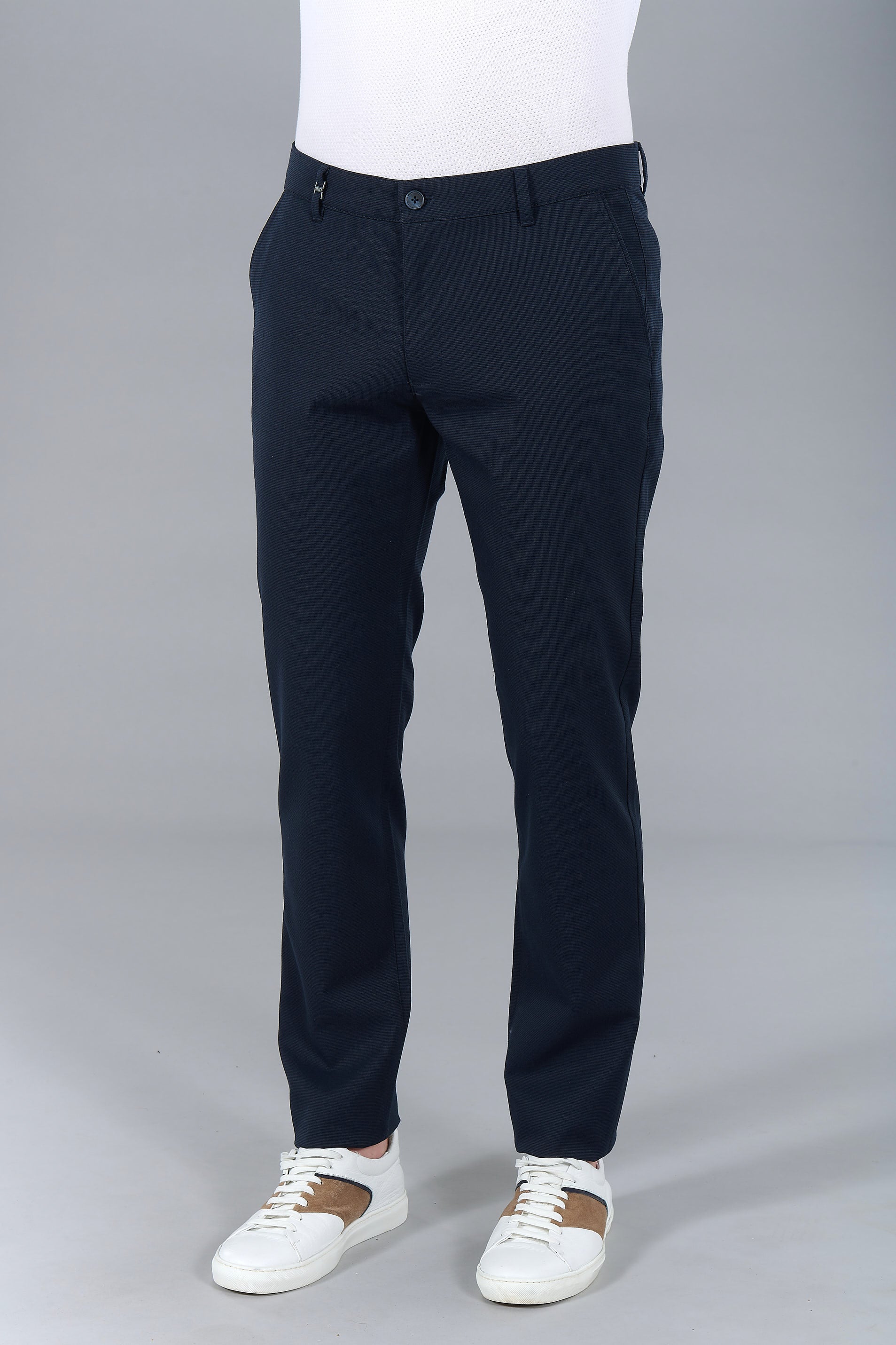 Pantalon de ville en sergé stretch faux-uni, Jerem
