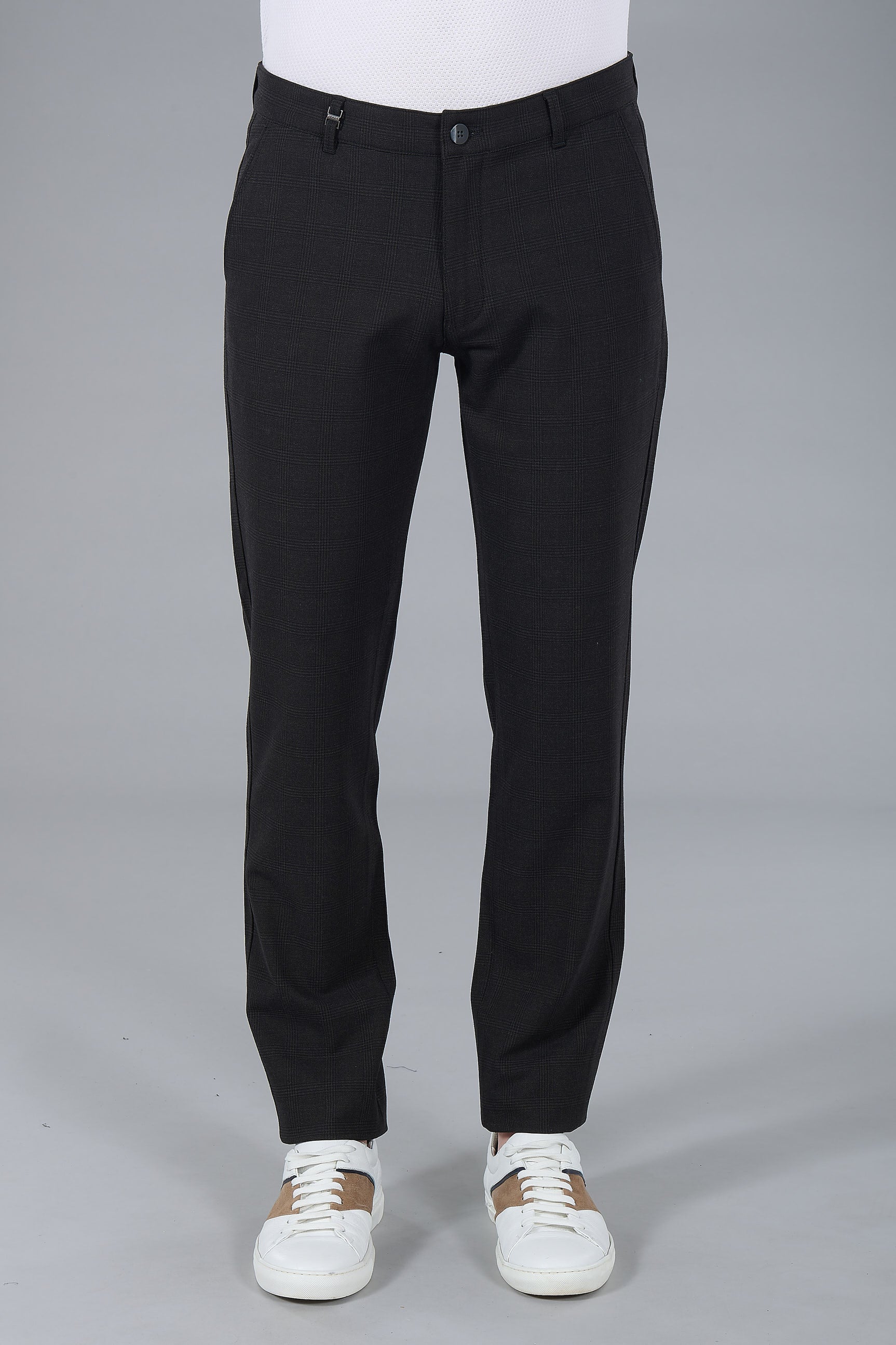 Pantalon de ville bi-stretch carreaux Jerem, poches italiennes, coupe confortable vue 7