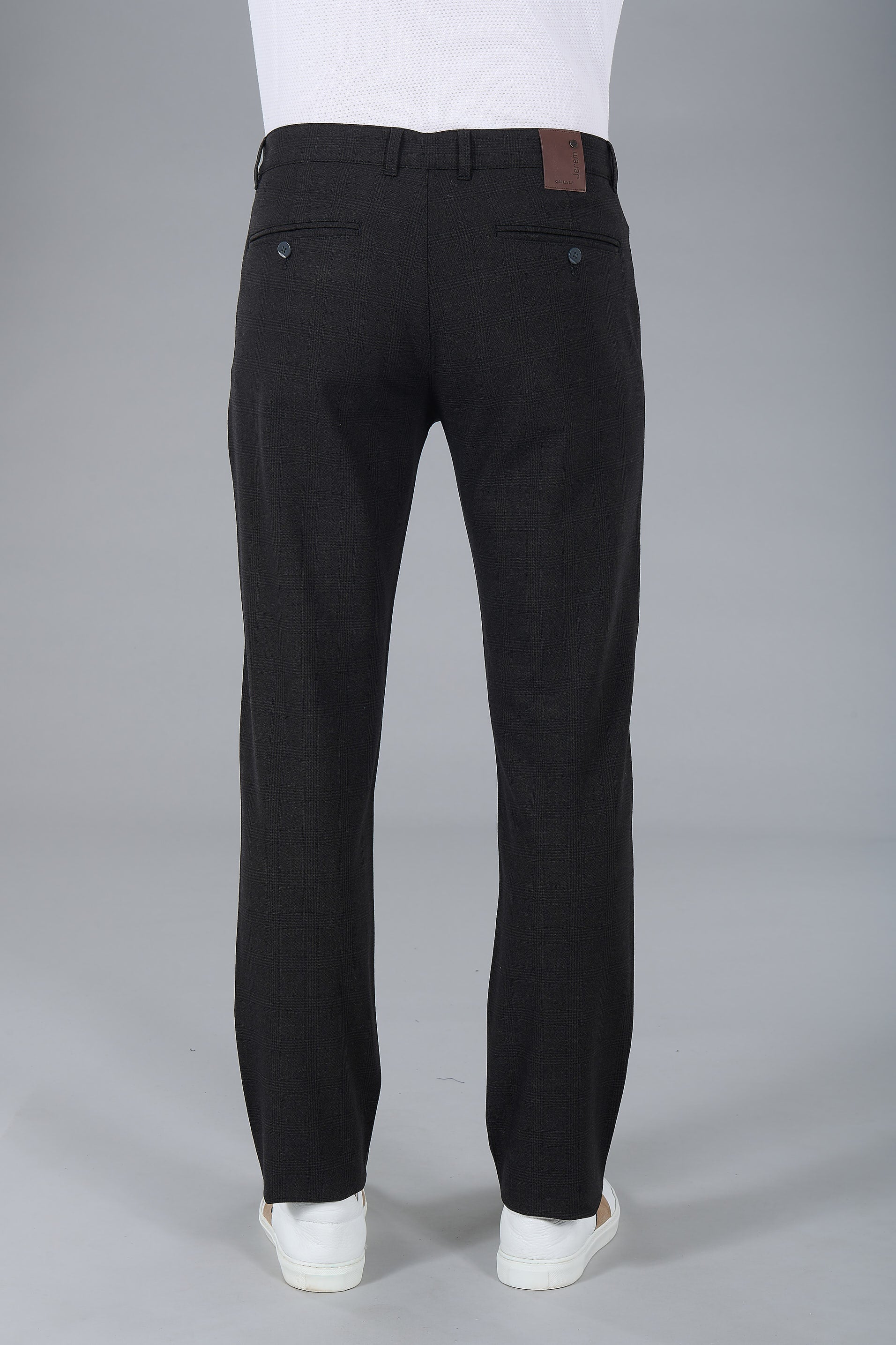 Pantalon de ville bi-stretch carreaux Jerem, poches italiennes, coupe confortable vue 9
