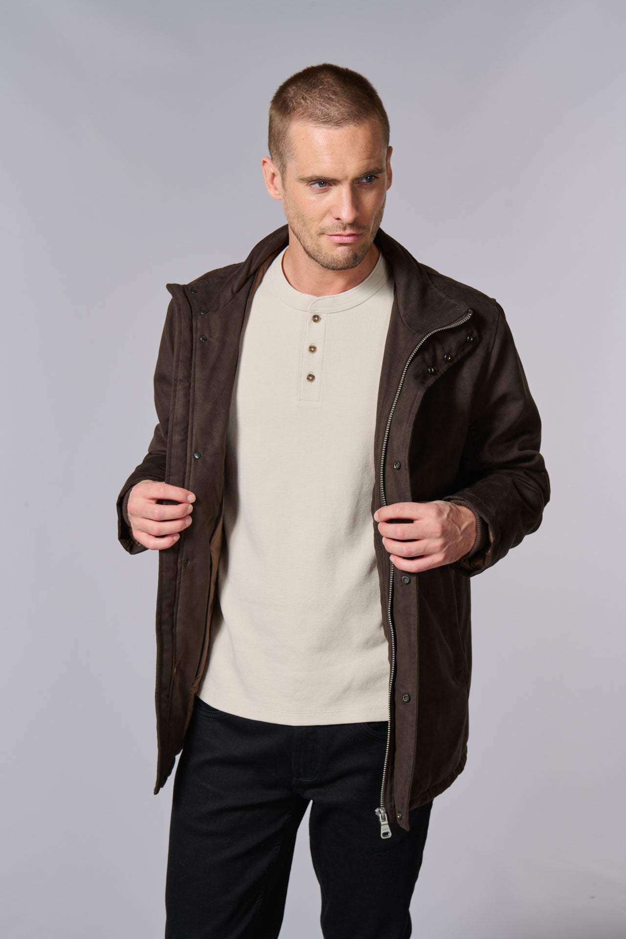 Parka classique avec col amovible Jerem, poche poitrine vue 2
