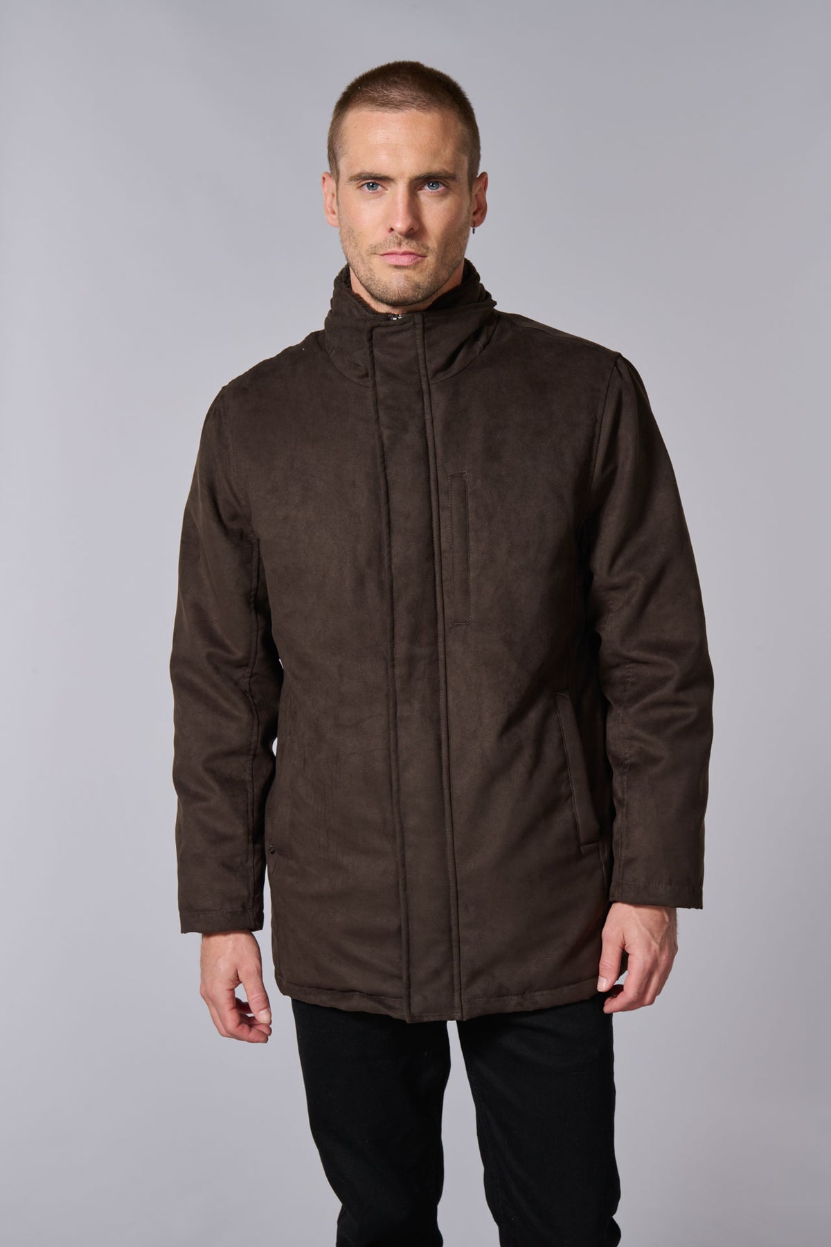 Classic parka with removable collar by Jerem, chest pocket