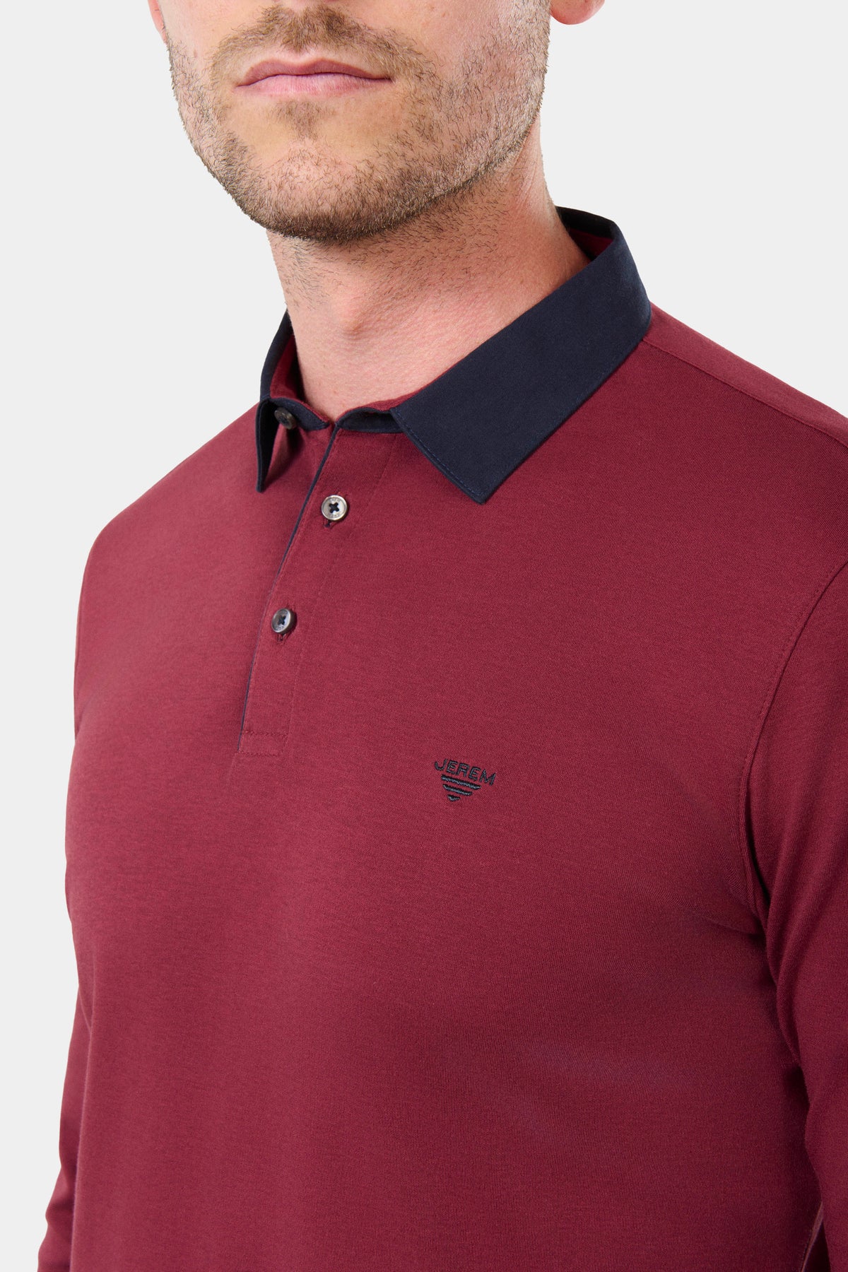 Polo de manga larga, interlock Pront Jerem, corte recto, cuello polo