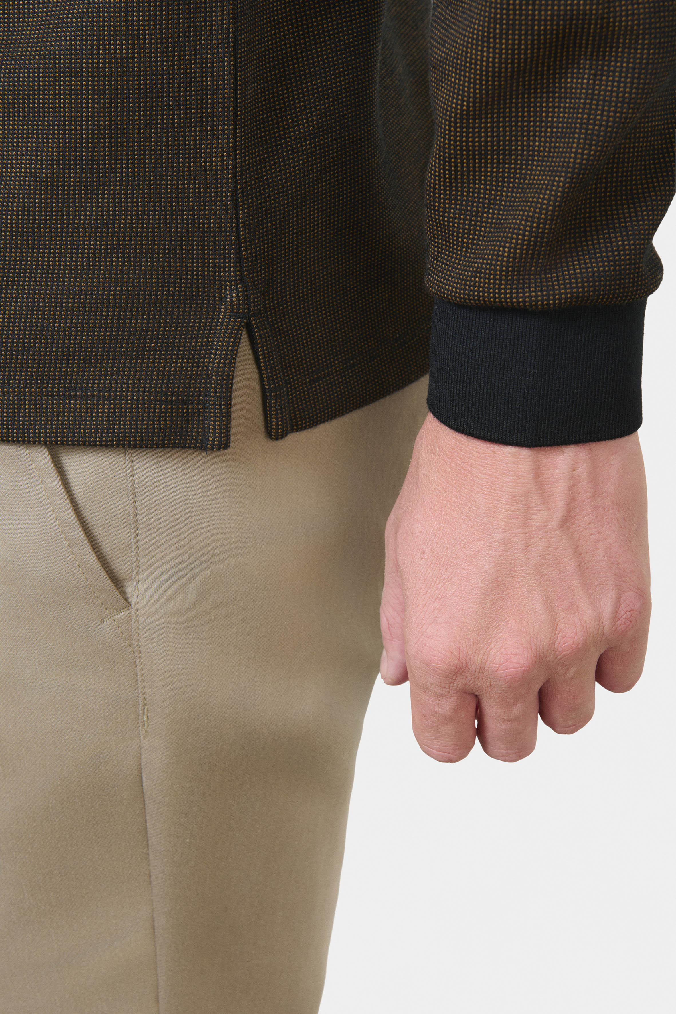 Maille jacquard Batti — Polo manches longues Jerem, col polo, coupe droite