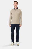 Interlock Pront — Polo de manga larga Jerem, cuello polo, corte recto