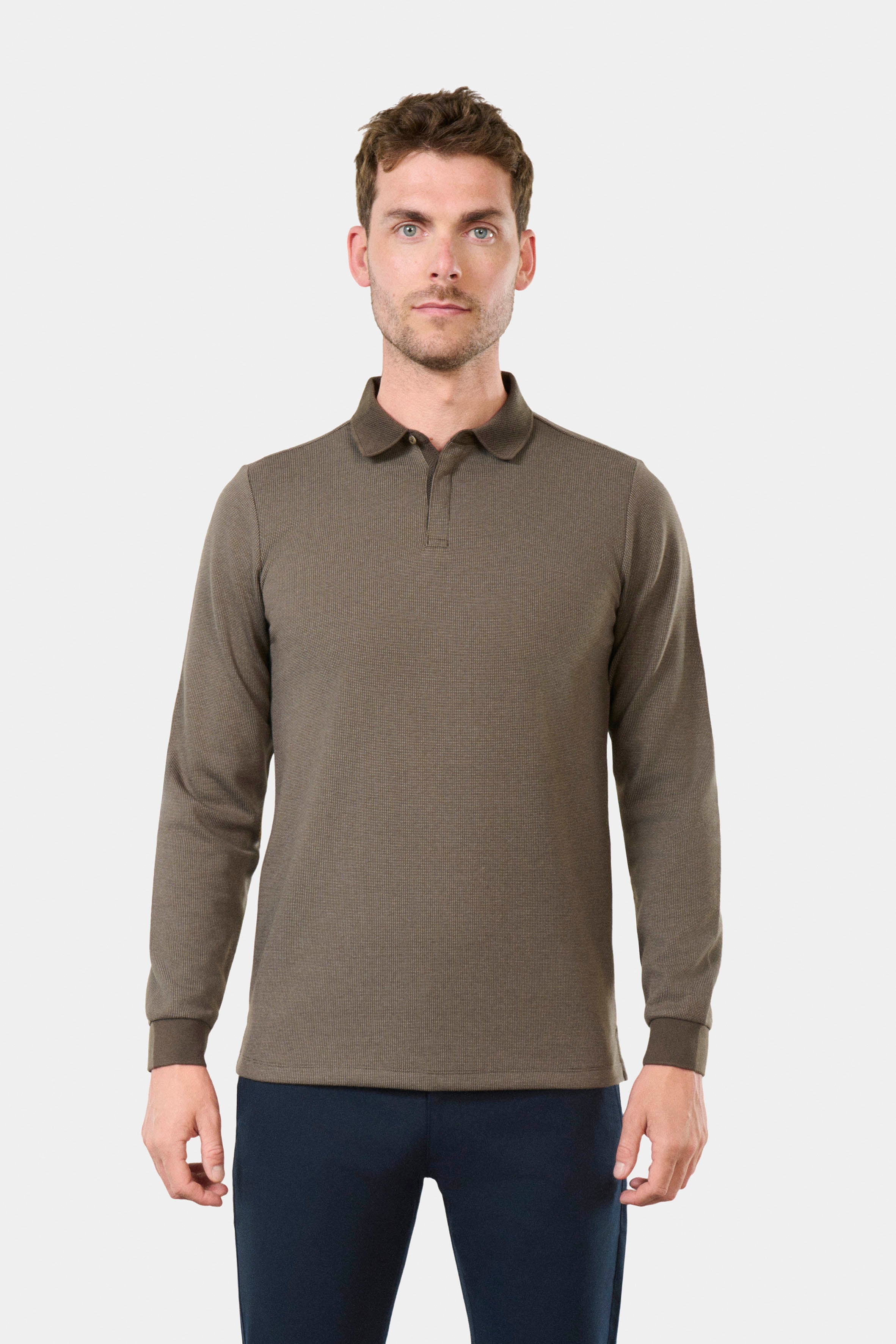 Maille jacquard Batti — Polo manches longues Jerem, col polo