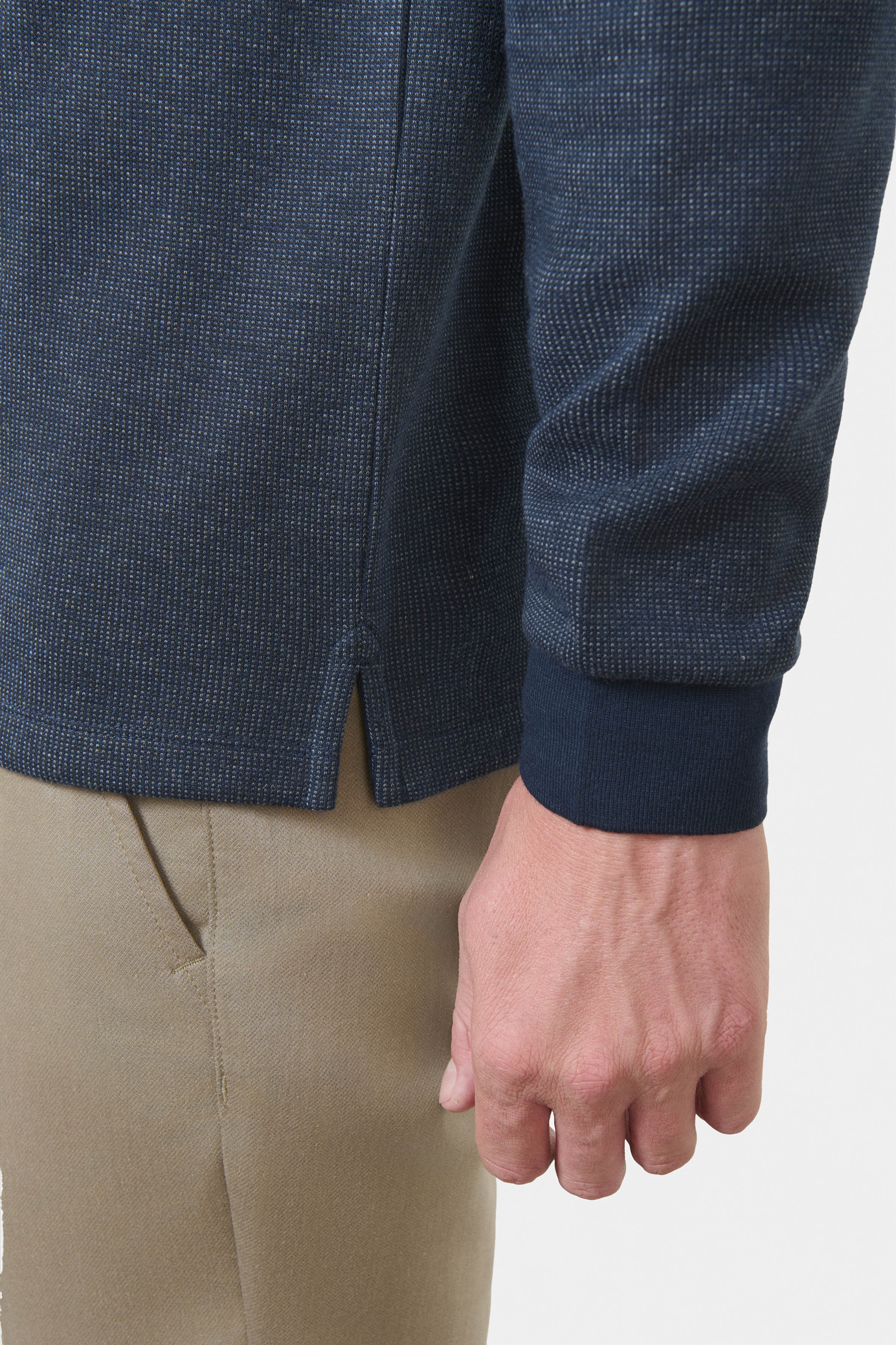 Polo manches longues, maille jacquard Batti Jerem, col polo