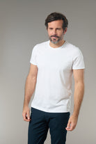 Camiseta de algodón mercerizado de cuello redondo y manga corta Meriz Jerem, corte entallado