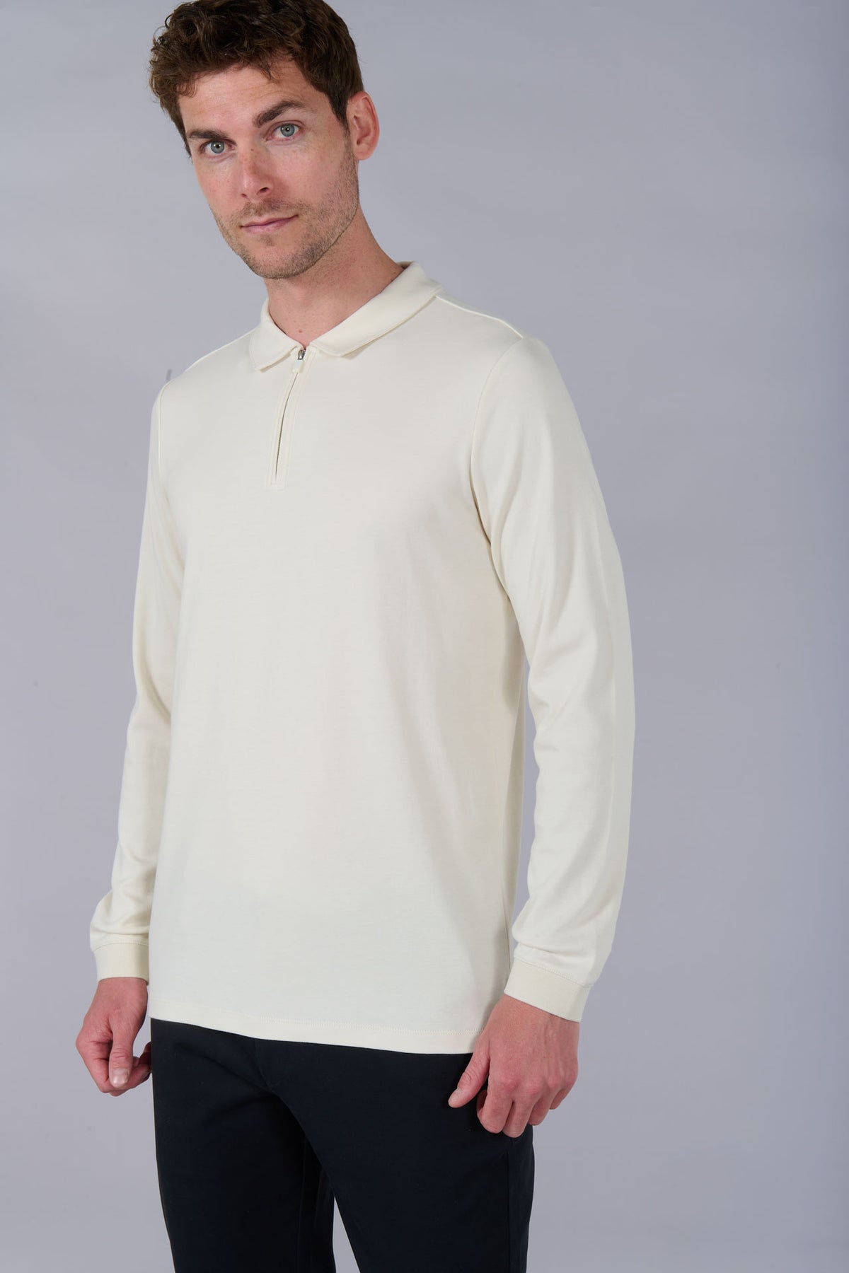 Brezy slim fit 100% cotton polo by Jerem, classic collar view 6