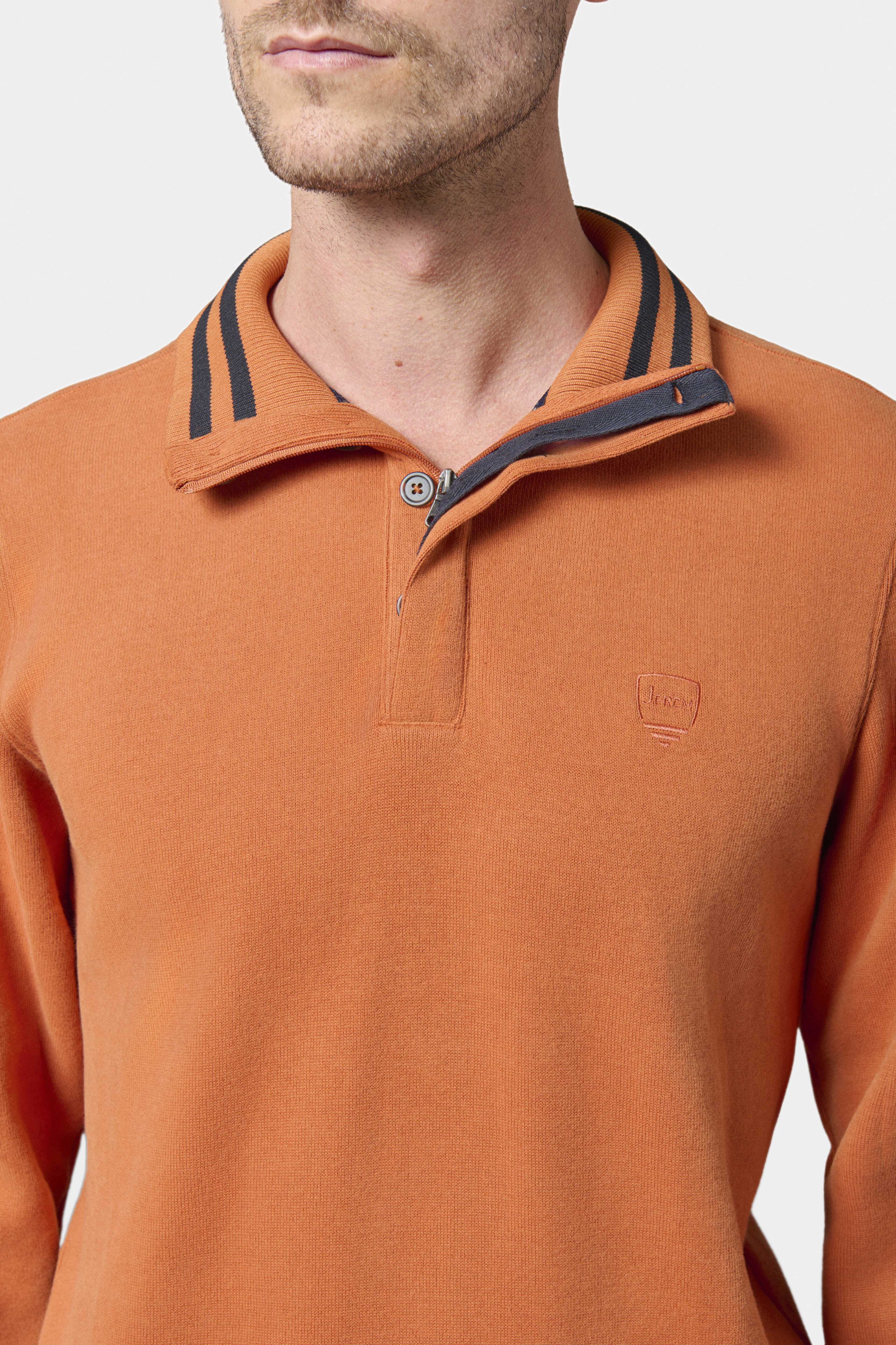 Polo ribot col montant avec logo brodé Ribot Jerem vue 4