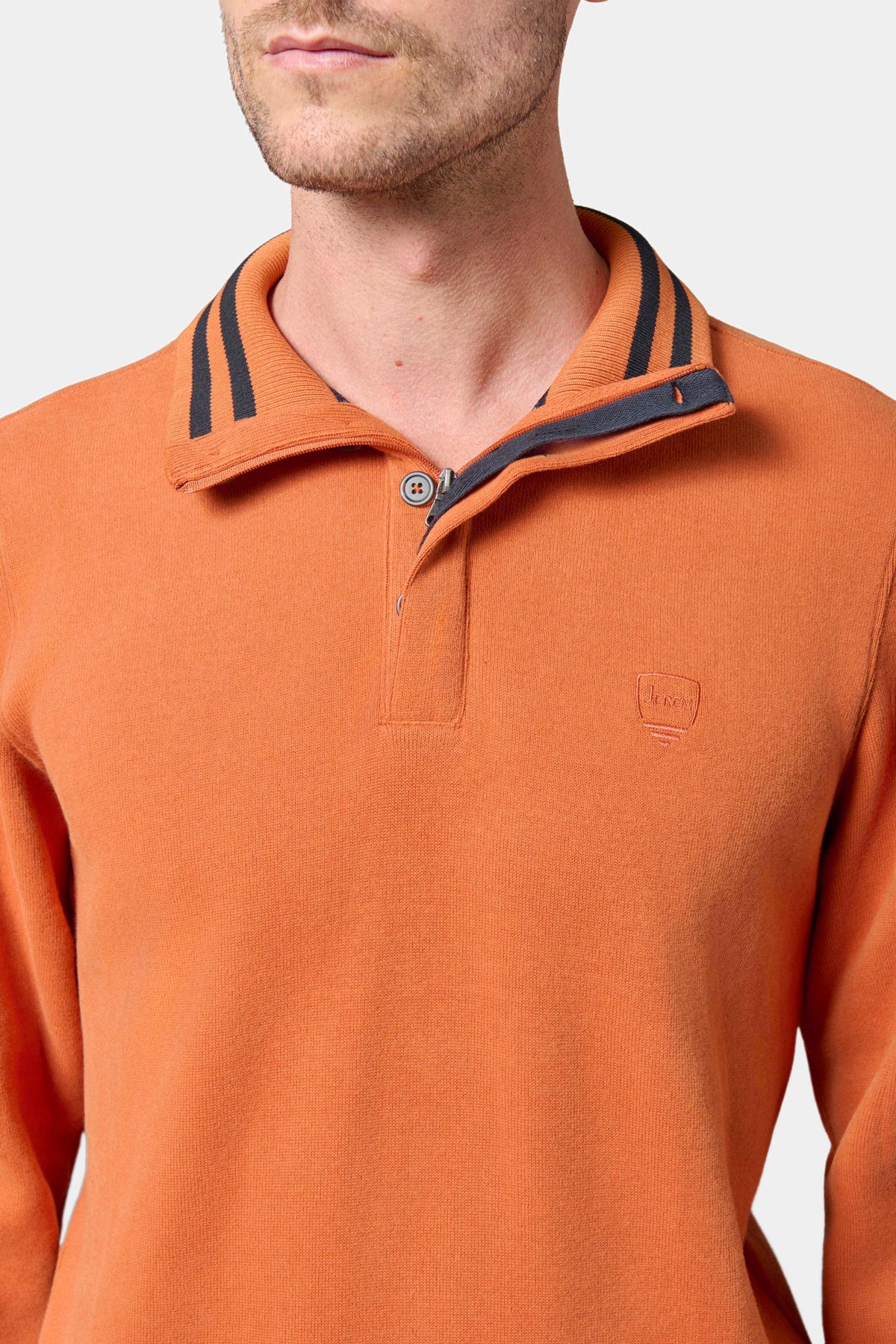 Polo ribot col montant avec logo brodé Ribot Jerem vue 4