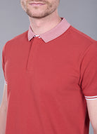 Polo zippé, piqué de coton avec cùtes rayures contrastantes sarde Jerem, manches courtes, col polo vue 14
