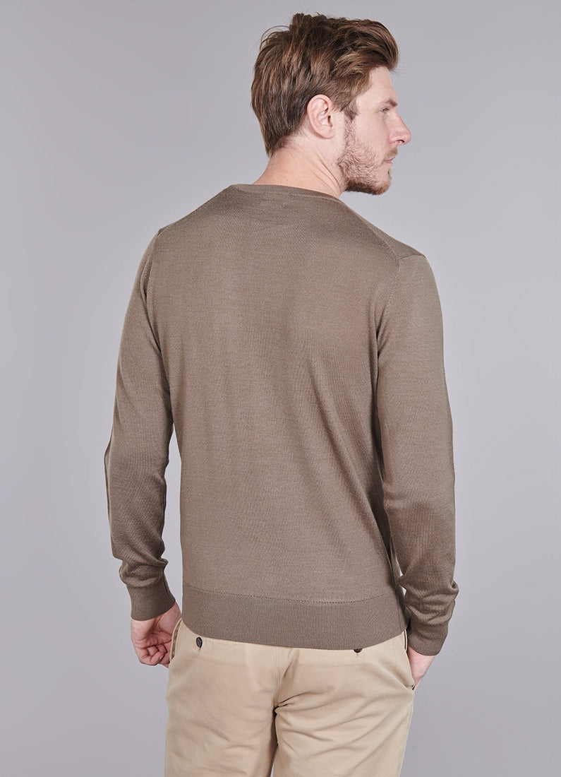 Pull col rond en laine mérinos Jerem, coupe droite vue 25