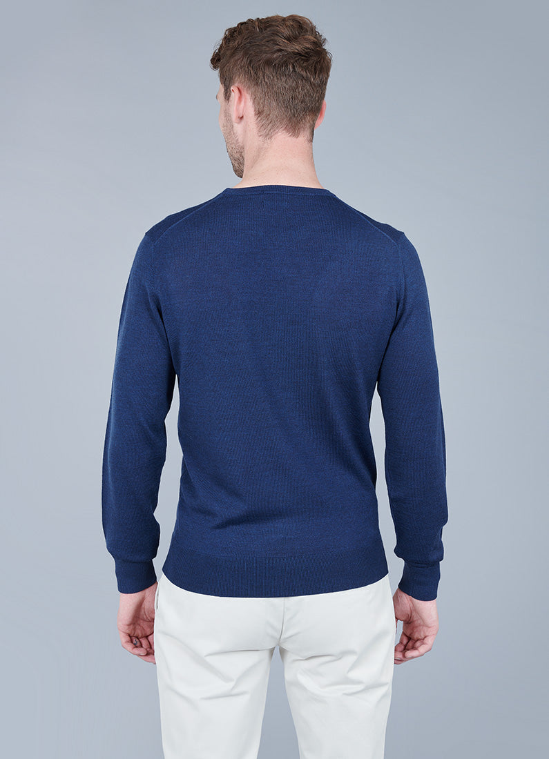 Pull col rond, laine mérinos Jerem, coupe droite vue 10