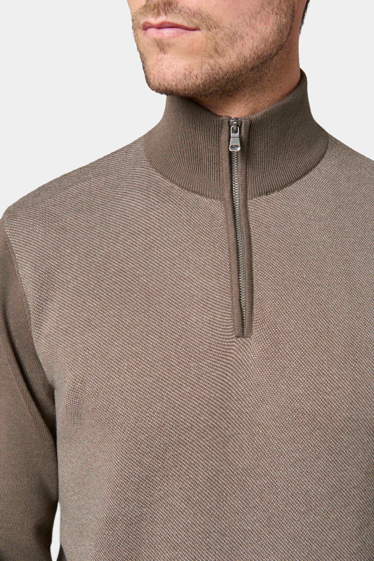 Jersey de cuello camionero de jacquard Dusse, Jerem