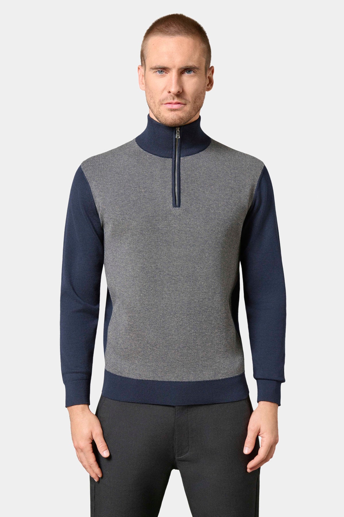 Jersey de cuello camionero de jacquard Dusse Jerem