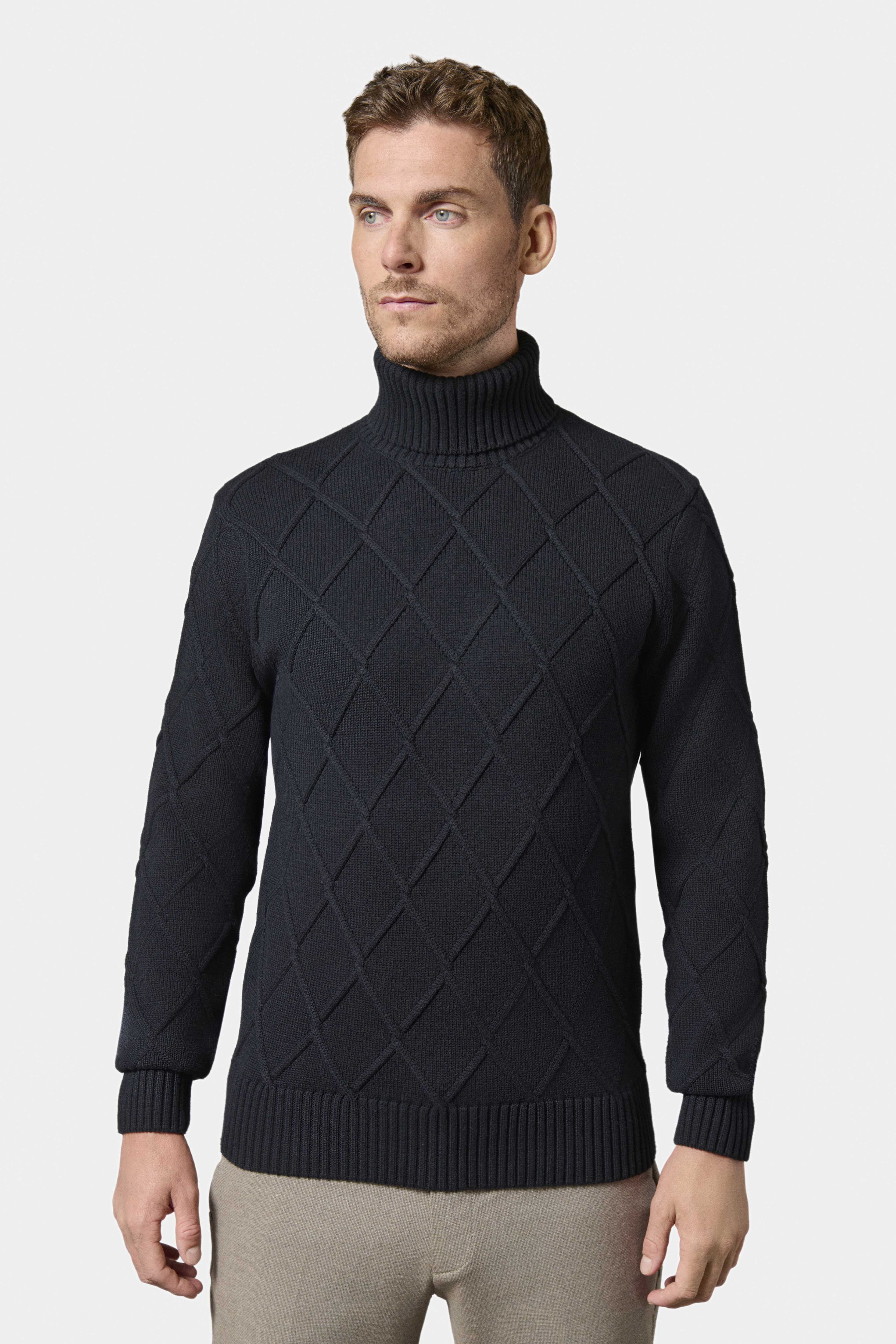 Pull col roulé en maille torsadée Corvi Jerem vue 5