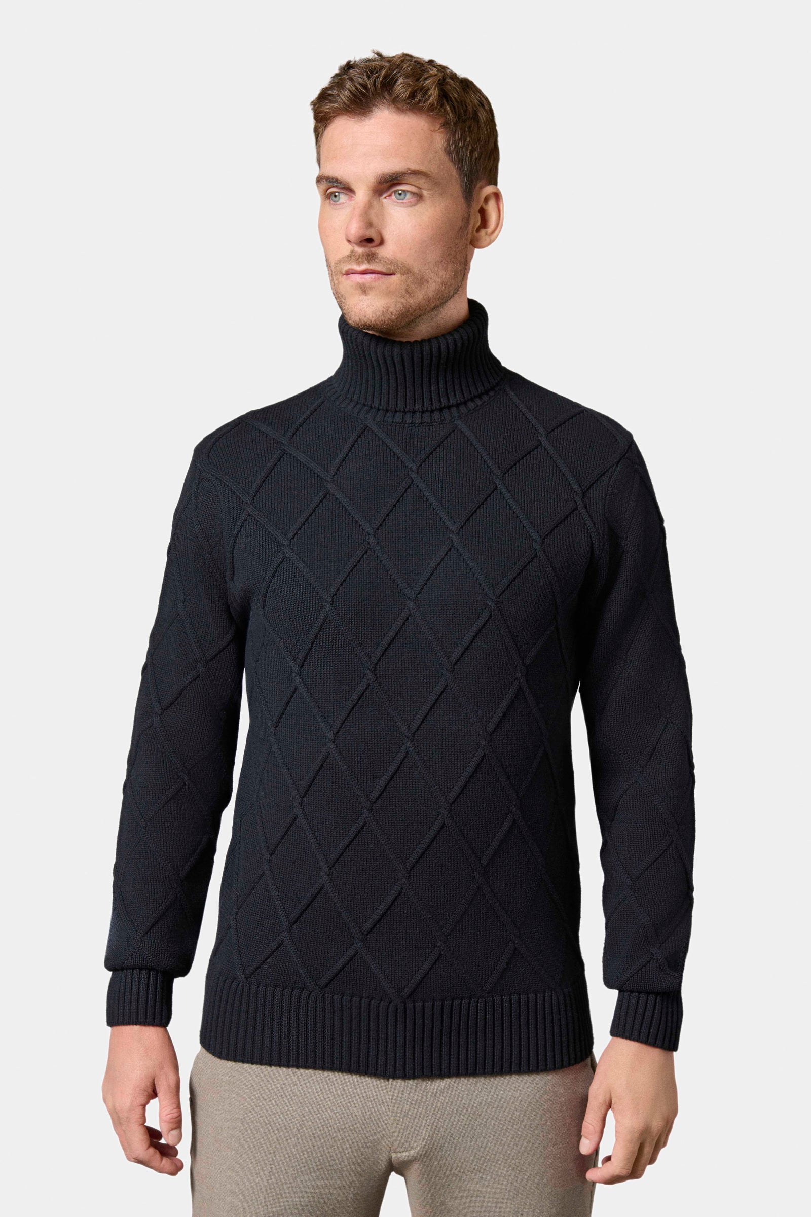 Pull col roulé en maille torsadée Corvi Jerem vue 5
