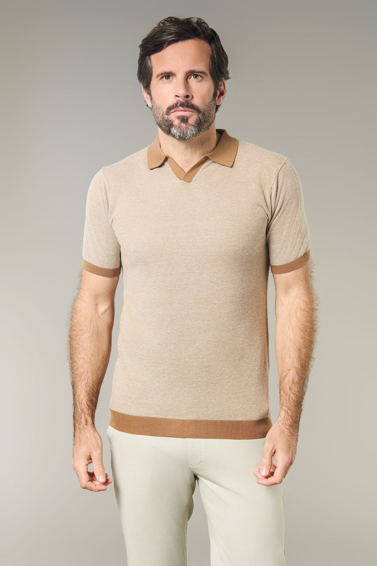 Pull manche courte col polo ouvert antik Jerem, col polo, manches courtes vue 17