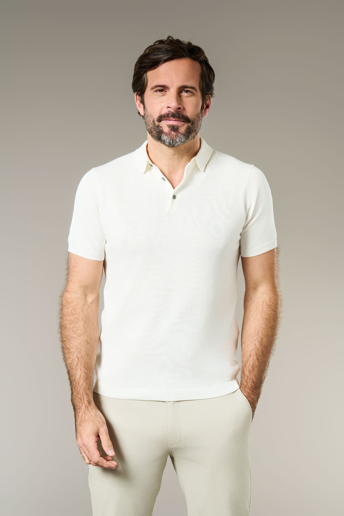 Pull manche courte col polo makak Jerem, col polo vue 3