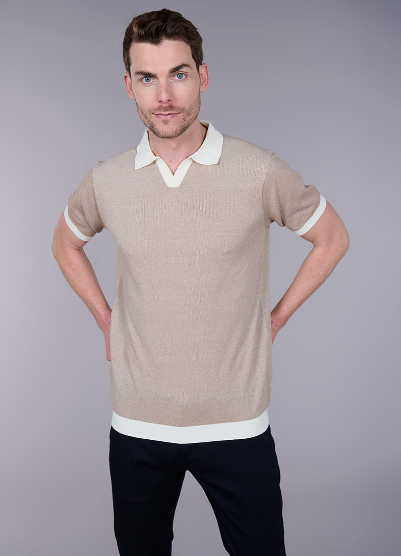 Pull manche courte col polo ouvert antik Jerem, manches courtes