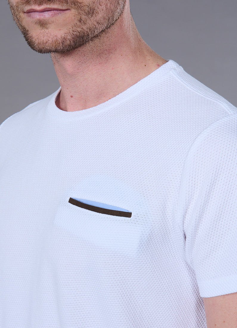 T-shirt col rond Jerem, manches courtes, poche poitrine
