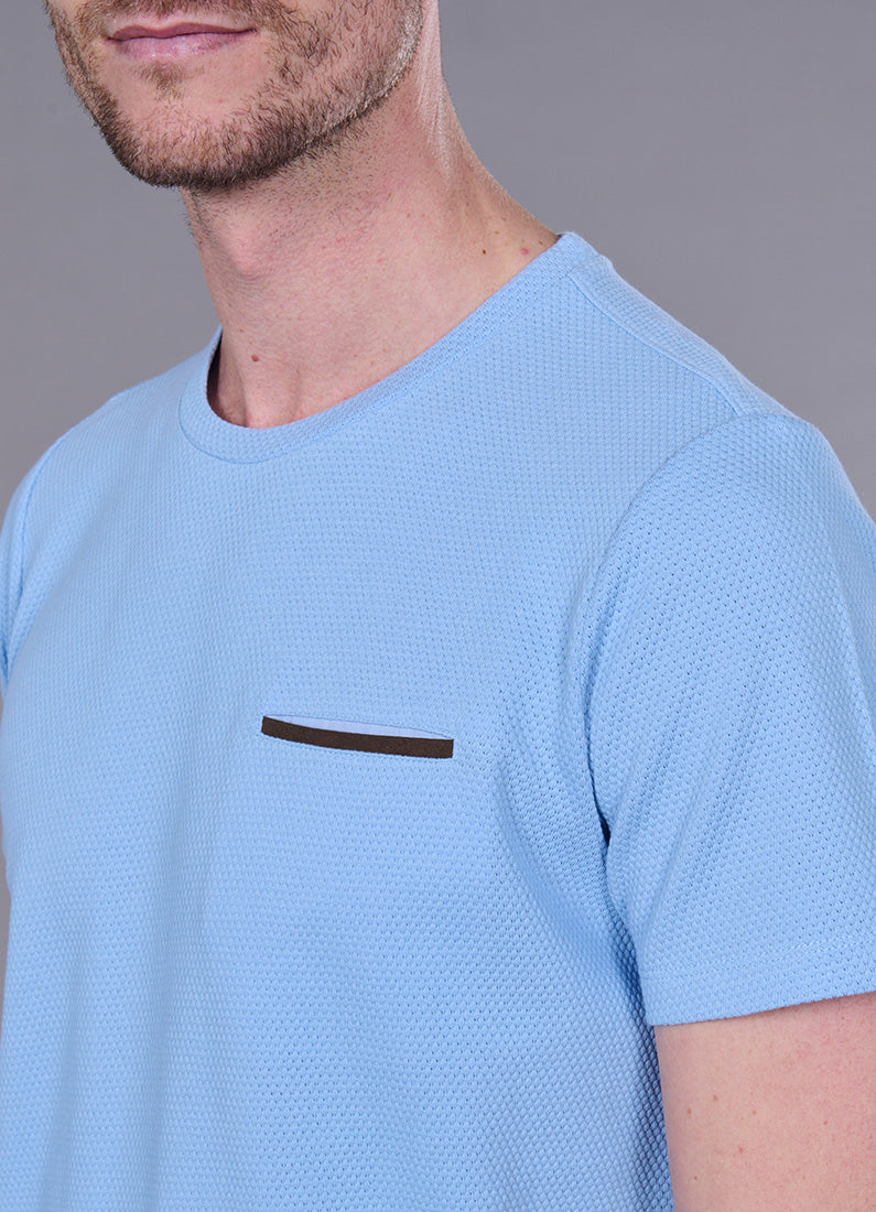 Jacquard de coton Ruben — T-shirt col rond Jerem, poche poitrine, manches courtes vue 27