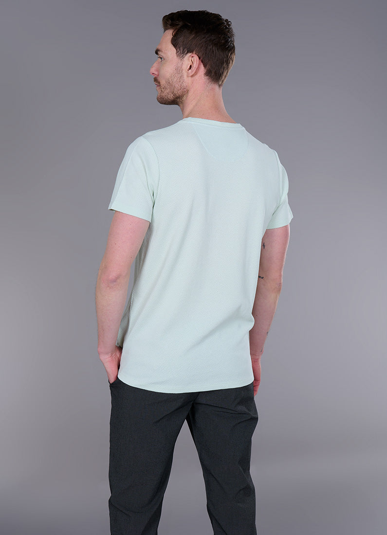 Jacquard de coton Ruben — T-shirt col rond Jerem, poche poitrine, manches courtes vue 19