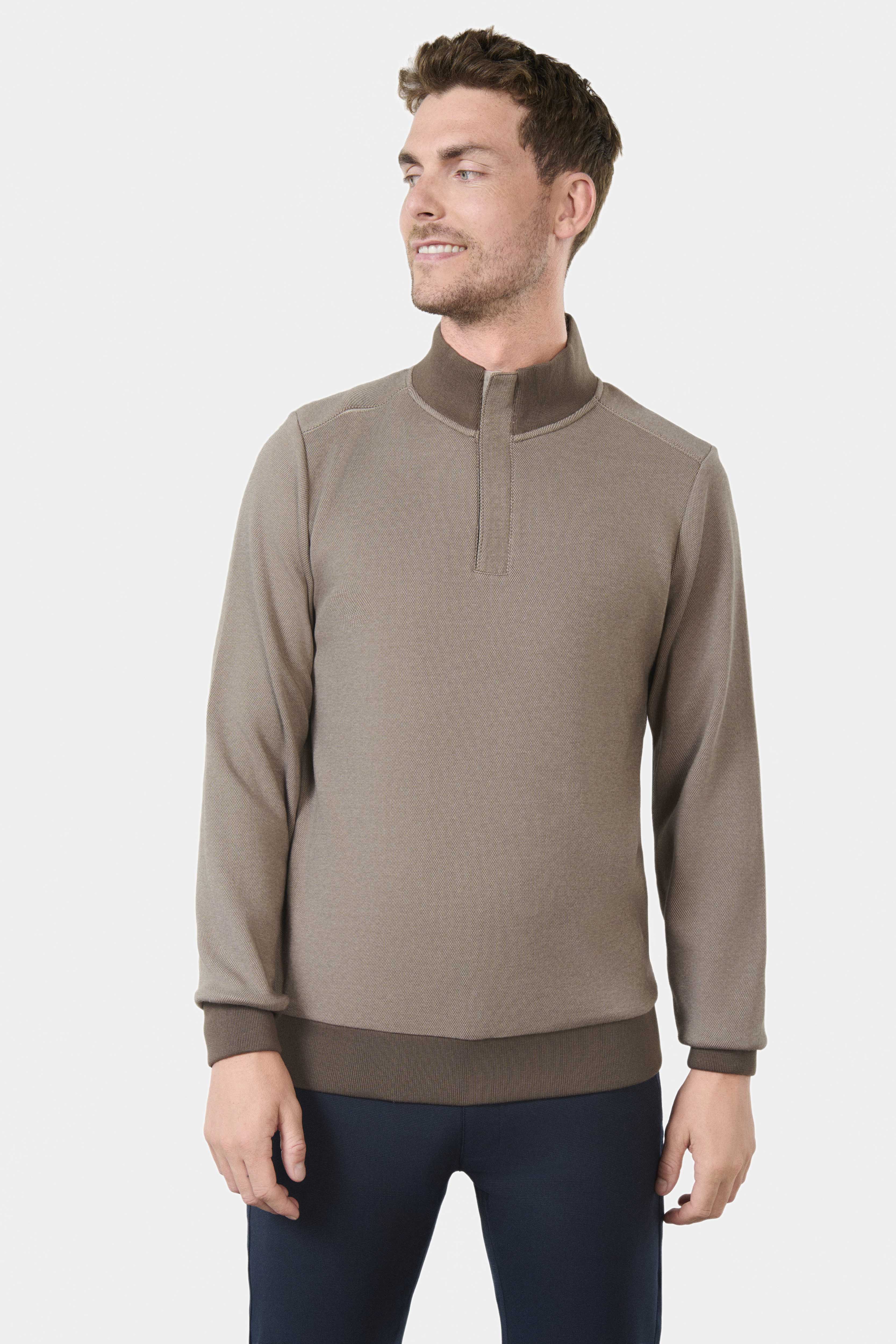 Polo bekot col montant, tissu jacquard Bekot Jerem