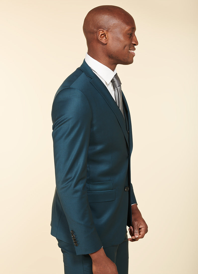Veste de costume ajustée et bi-stretch, laine mélangée Jerem, fente d'aisance au dos, coupe ajustée