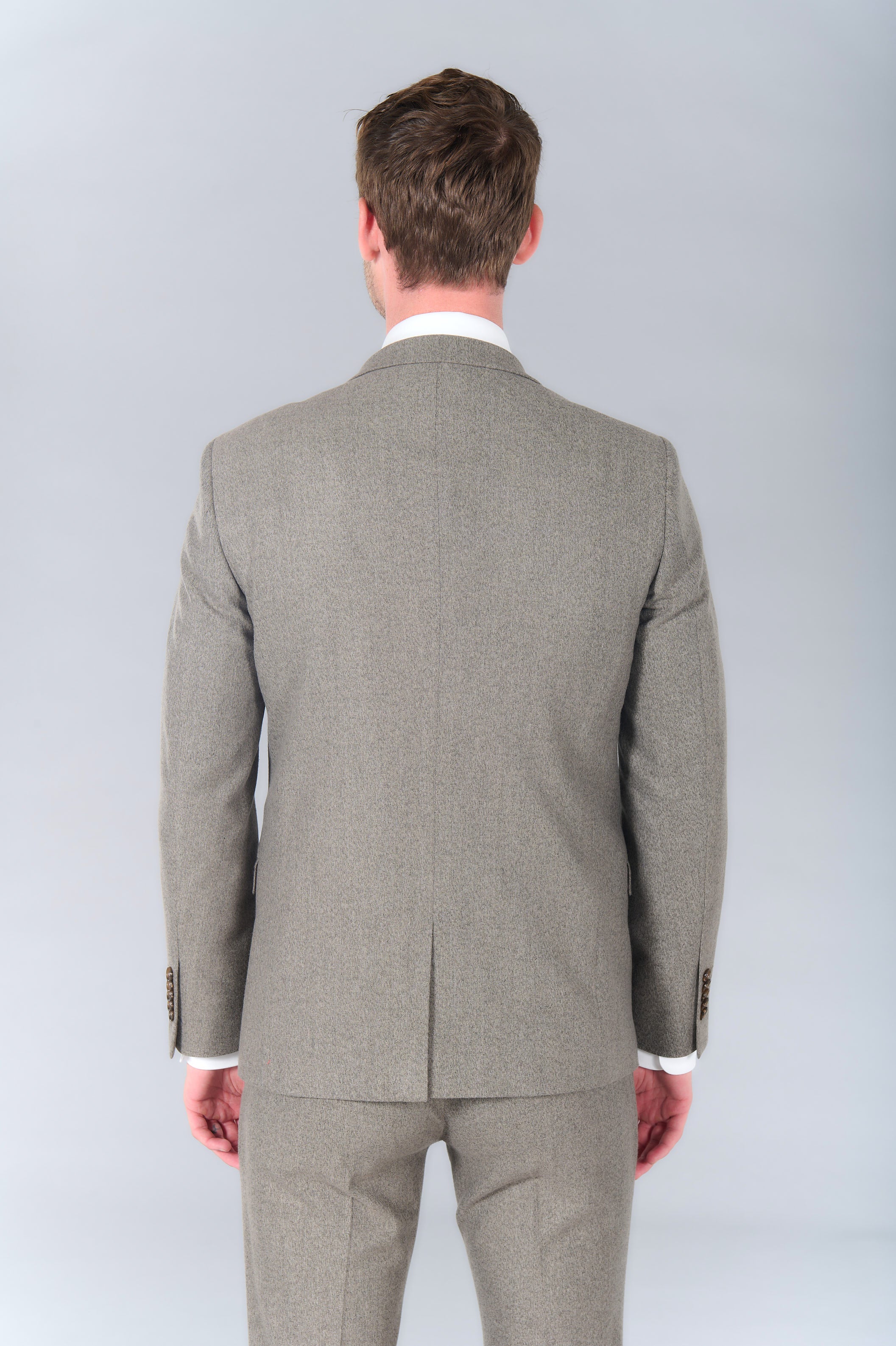 Veste de costume ajustée bi-stretch faux-uni Jerem, simple boutonnage, boutons de poignet