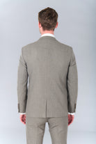 Veste de costume ajustée bi-stretch faux-uni Jerem, simple boutonnage, boutons de poignet