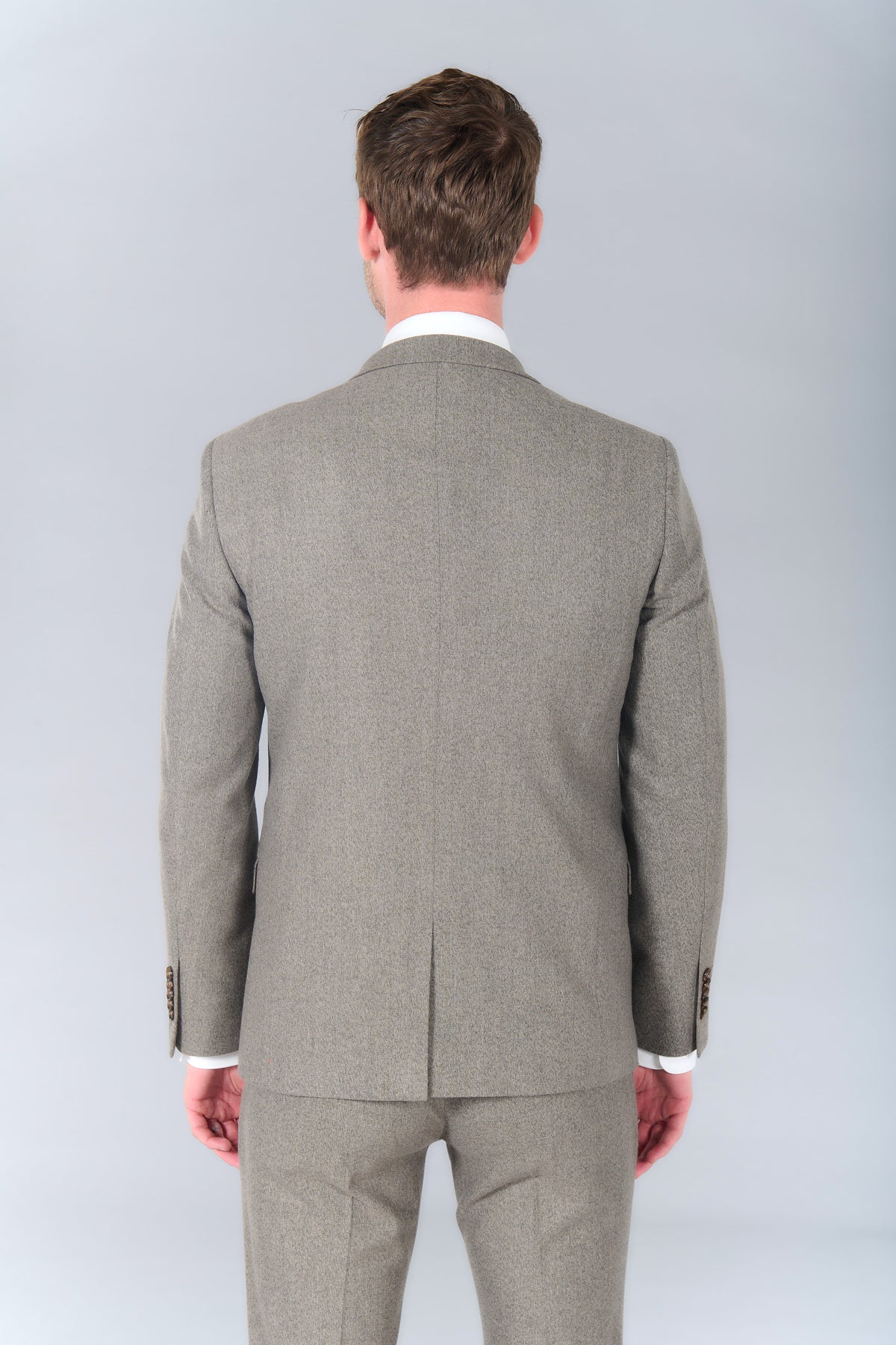 Veste de costume ajustée bi-stretch faux-uni Jerem, simple boutonnage, boutons de poignet