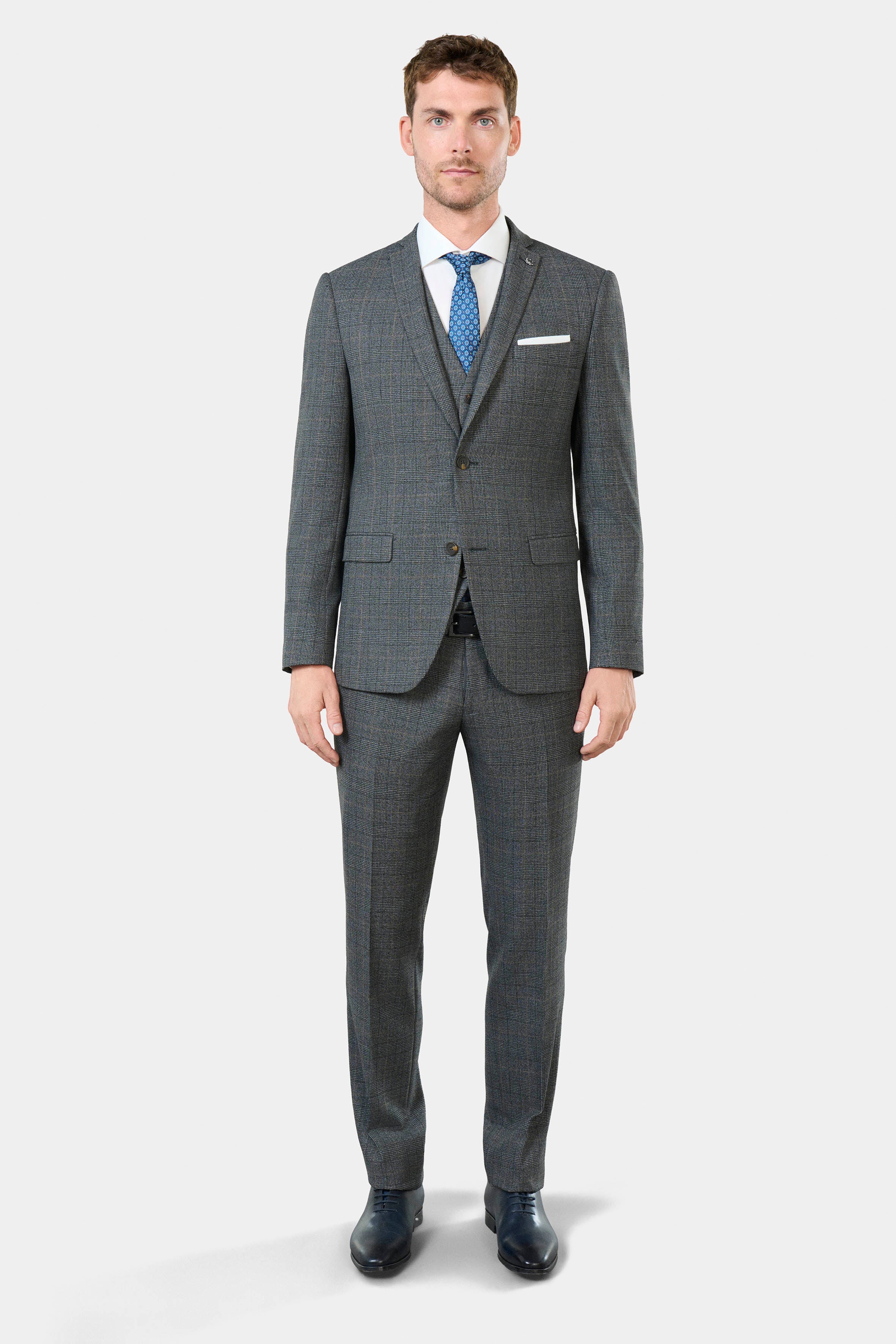 Veste de costume lavable, sergé teint en fil bi-stretch Jerem, entièrement doublée, poche poitrine